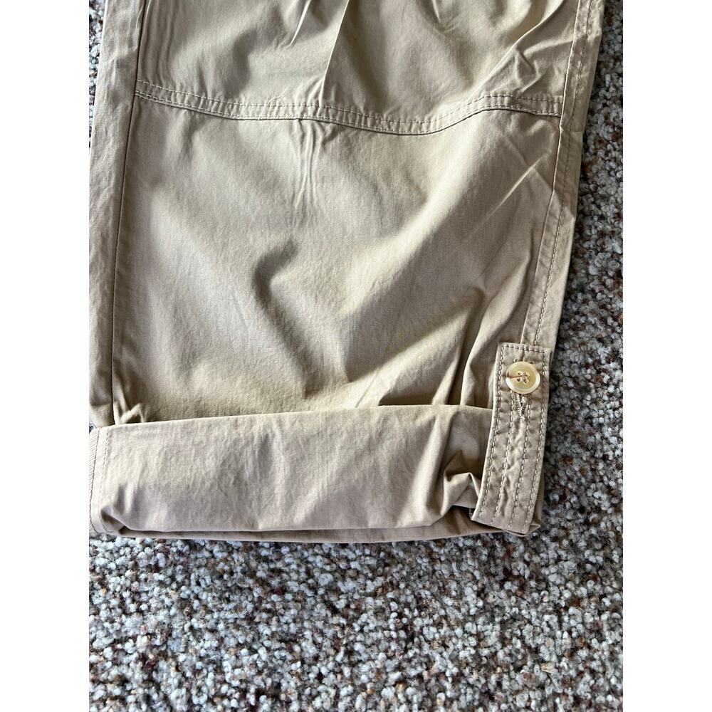 NWT Nautica Women's Cotton Roll-Tab Utility Pants, Large, Tan, Elastic Waist - Picture 4 of 13